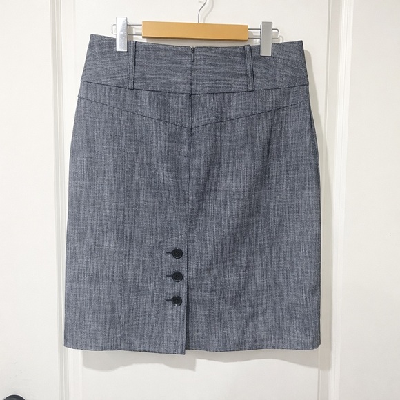 Larry Levine Stretch Grey Pencil Skirt Size 8 | Button Front | Workwear - Picture 3 of 8